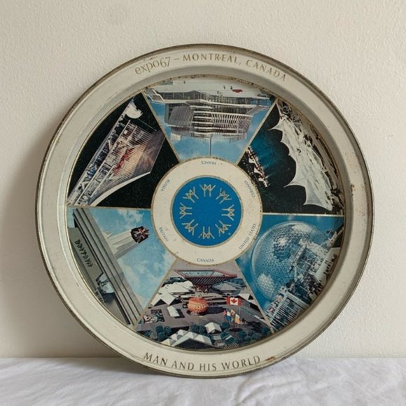 [SOLD] Vintage Expo 67 Collector’s Metallic Decor Tray Plate - Picture 5 of 7